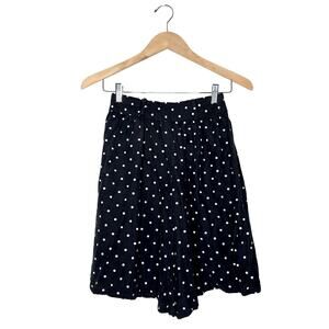 Vintage Fritzi Polka Dot Shorts Black White Size Medium 90s Rayon High Waist